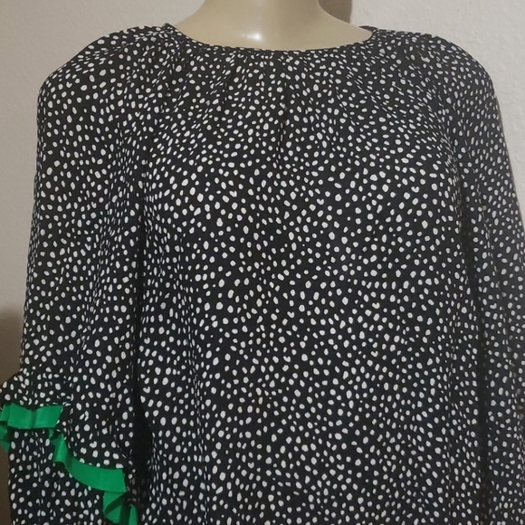 TIBI MARTINE RUFFLE POLKA DOT BLOUSE - Picture 5 of 11